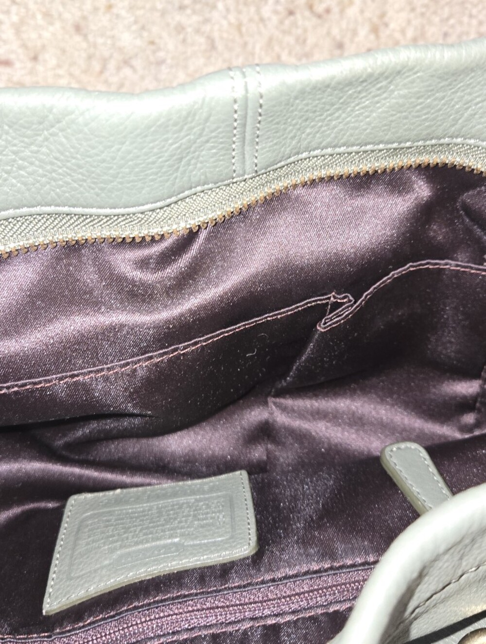 Coach Brooke Green Hobo Leather Handbag Purse Bag - Picture 9 of 9